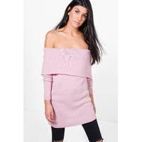 Asymmetric Bardot Tunic - rose