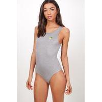 Aster Pineapple Applique Scoopback Bodysuit - grey marl