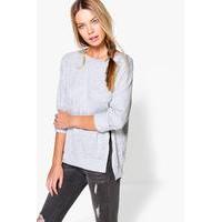 Asymmetric Hem Sweatshirt - grey marl