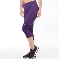 Asics Womens Mesh Panelled Running Capri Leggings Parachute Purple