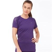 asics womens stripe performance running top parachute purple