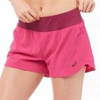 Asics Womens Woven 2 In 1 Running Shorts Berry