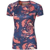 asics fuji trail graphic ss womens t shirt in multicolour