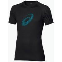 asics logo graphic tee womens 422324 0904 womens t shirt in black