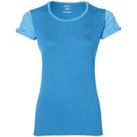 asics fuzex ss top womens t shirt in blue