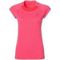 asics capsleeve top womens t shirt in pink