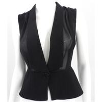 Asos Size 8 Black Waistcoat With Sheer Panels