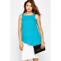 Asymmetric Turquoise Shell Top