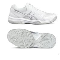 asics gel dedicate 5 ladies tennis shoes whitesilver 8 uk