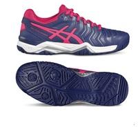 asics gel challenger 11 ladies tennis shoes bluepink 8 uk