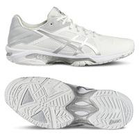 asics gel solution speed 3 ladies tennis shoes whitesilver 8 uk