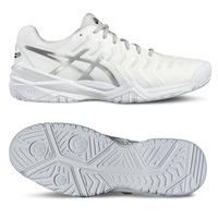 Asics Gel-Resolution 7 Mens Tennis Shoes - White/Silver, 12 UK