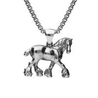 Ashbourne Show Silver Small Shire Horse Pendant Necklace