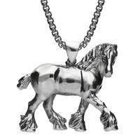 Ashbourne Show Silver Large Shire Horse Pendant Necklace