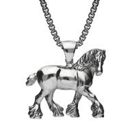 Ashbourne Show Silver Medium Shire Horse Pendant Necklace