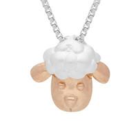 Ashbourne Show Silver Rose Gold Sheep Head Pendant Necklace