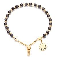 Astley Clarke Kula Black Onyx And 18ct Gold Plate Super Symbol Adjustable Bracelet