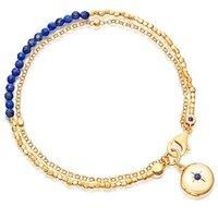 Astley Clarke Biography 18ct Gold Plate And Lapis Locket Charm Bracelet