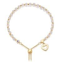 Astley Clarke Kula Rose Quartz And 18ct Gold Plate Heart charm Adjustable Bracelet