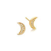Astley Clarke Biography Mini Moon 18ct Gold Plate Stud Earrings