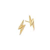 Astley Clarke Biography Mini Lightning Bolt 18ct Gold Stud Earrings