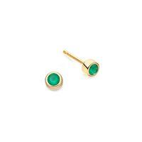 Astley Clarke Stilla Mini Green Agate 18ct Gold Plate Stud Earrings