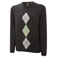 Ashworth Argyle Placement Cotton Sweater - Grey/Meadow