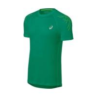 Asics Stripes Short Sleeve Top green