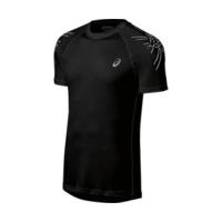 asics stripes short sleeve top black