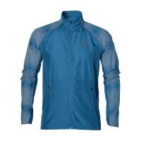 asics mens lite show run jacket thunder blue xl