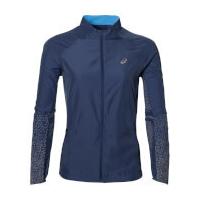 asics womens lite show run jacket indigo blue m