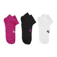 asics 3 pairs pack crew running socks whiteblackgrey xl