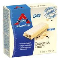 atkins advantage cookies cream bars 5bars