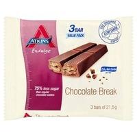 Atkins Endulge Chocolate Break Bar 3 Bars of 21.5g