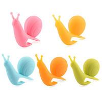 Attractive Cute Snail Shape Silicone Tea Bag Holder (Multicolor) (5PCS/Pack)