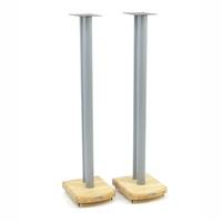 atacama moseco 10 light bamboo silver metallic speaker stands pair