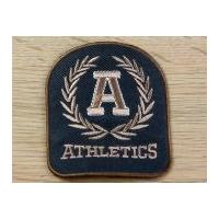 Athletics Embroidered Iron On Motif Applique Green