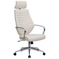 Atlas Faux Leather Designer Chair Cream