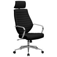 atlas faux leather designer chair black