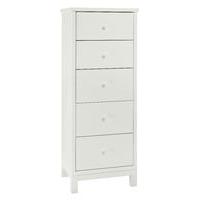 Atlanta White 5 Drawer Tall Chest