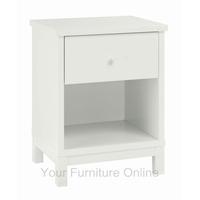 Atlanta White 1 Drawer Nightstand