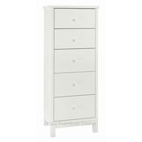 Atlanta White 5 Drawer Tall Chest