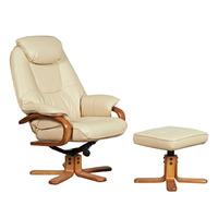 Atlanta Recliner Luxury Leather Chair Cream