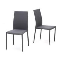 atlanta charcoal grey stackable dining chairs pair