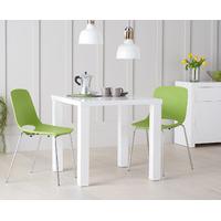 Atlanta 80cm White High Gloss Dining Table with Nordic Chrome Leg Chairs