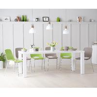 Atlanta 200cm White High Gloss Table with Nordic Chrome Leg Chairs