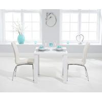 Athens 80cm Matt White Dining Table with Cavello Chairs