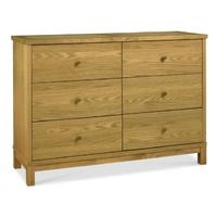 atlanta oak 6 drawer wide chest