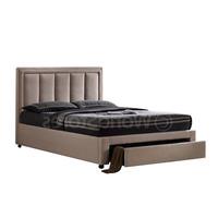 Atlanta Fabric Bed with Drawer Cream King