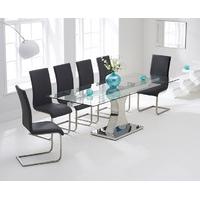 Athena 160cm Glass Extending Dining Table with Malaga Chairs